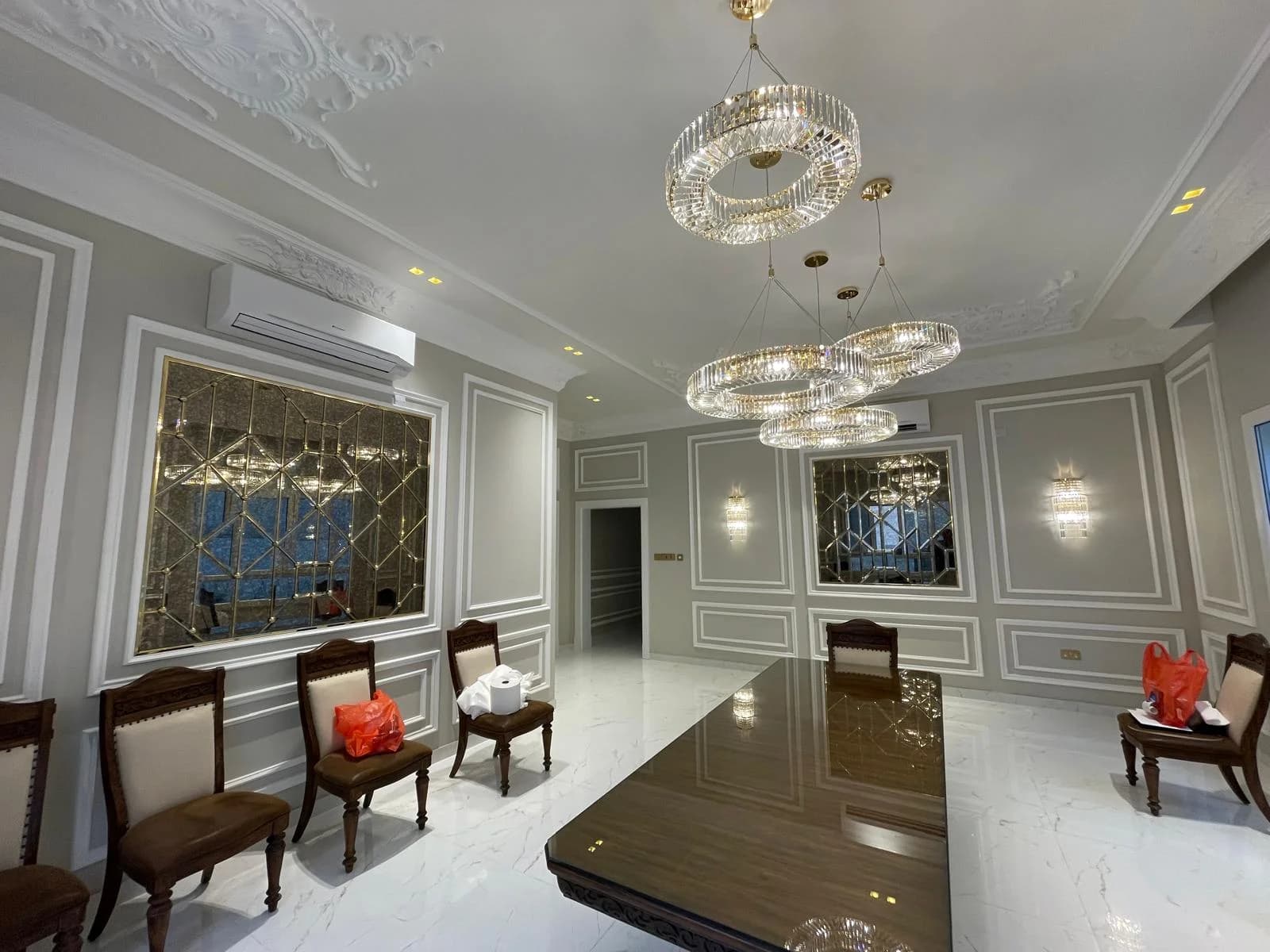 Rawdat Al Hamama Villa interior design project - Carpentry Works, Marble Works, Porcelain Installation, Electrical Works, Plumbing Works